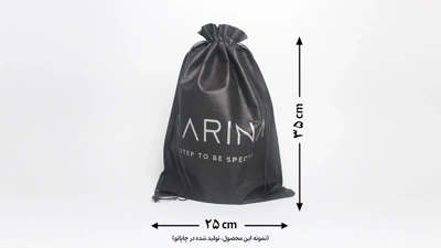 نمونه چاپ شوزبگ 35 * 25 مشکی با طرح سفید